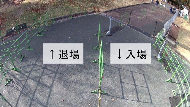 画像解析カメラから見た入退場口