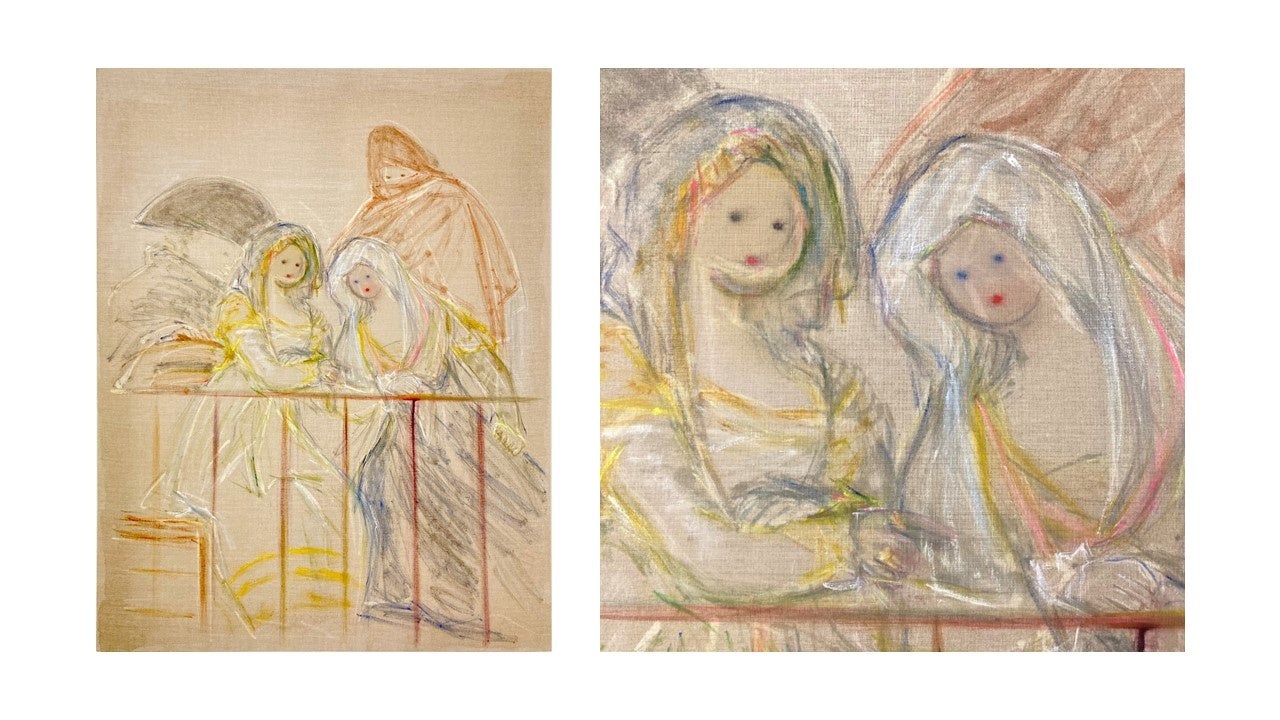 「image, Goya - Majas」麻布を脱色、木炭、膠、油絵の具　1168×910×25㎜　2022年
