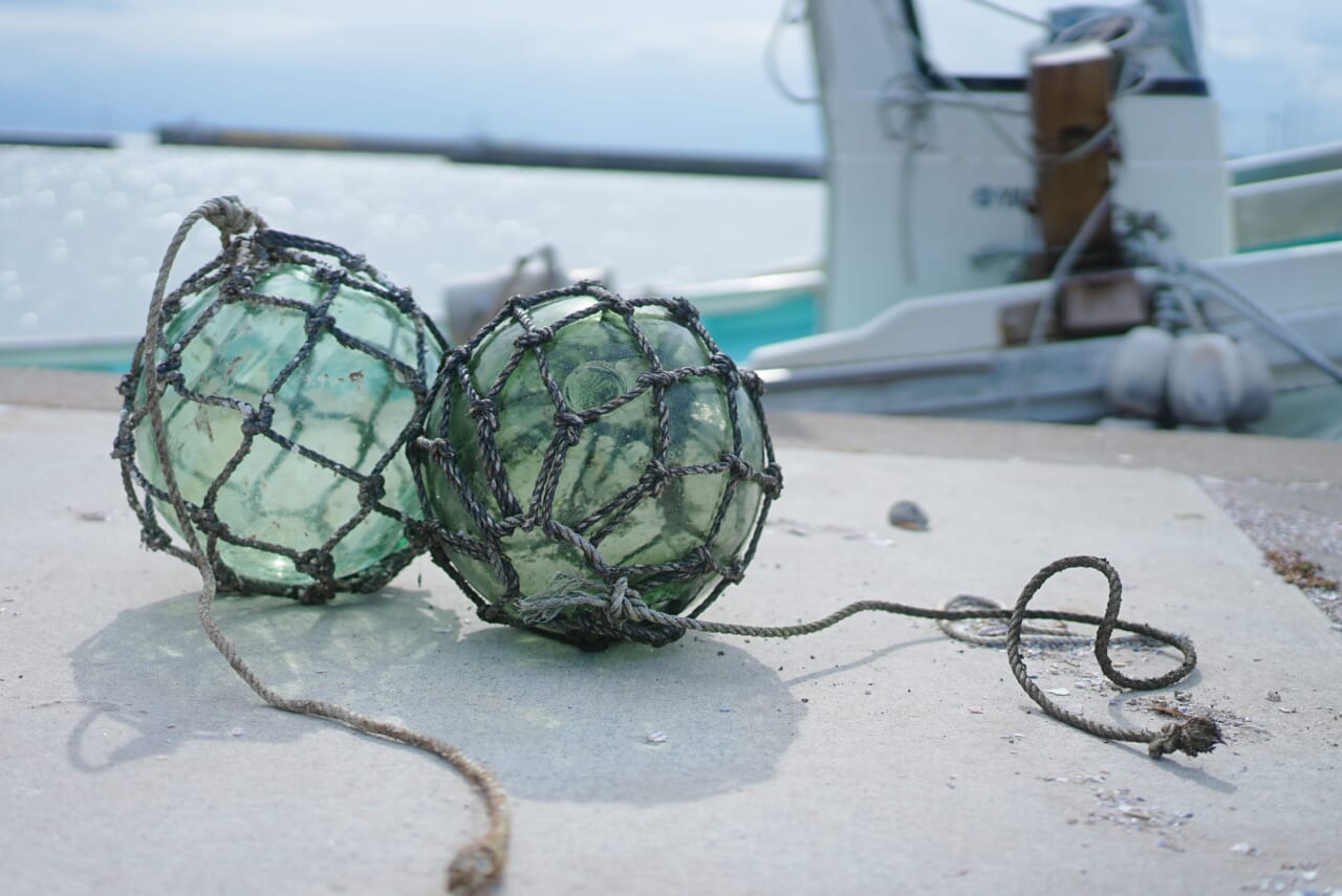漁業用のガラス製浮玉