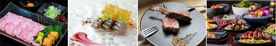 ※左：牛皇、中左：レストラン「TIN‘IN」、中右：久茂地チョップ、右：沖縄炭火料理店 うむさんの庭