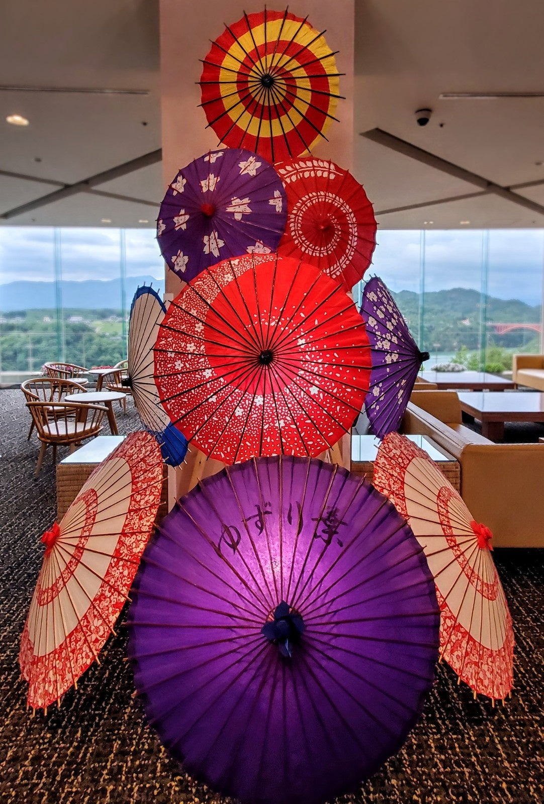 和傘のタワー